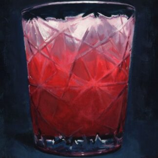 Stroop Susu painting by Bart Carels – Dutch-Indonesian rose milk drink in a glass