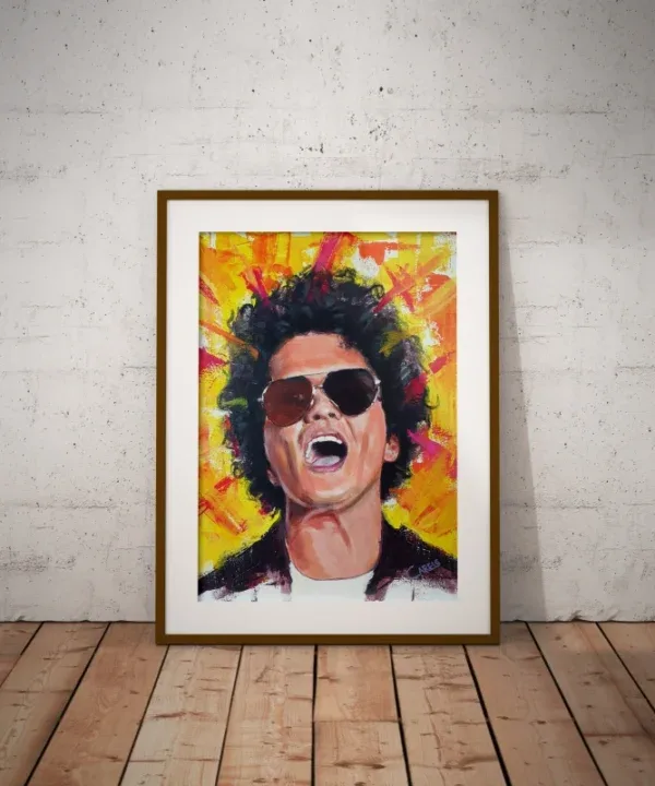 Bruno Mars Painting – Original Acrylic Wall Art Tribute to a Pop Icon - Image 2