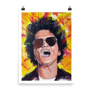 Bruno Mars poster print – fine art reproduction from original painting