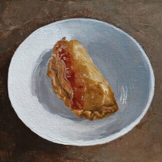 Pastel goreng painting by Bart Carels – a Dutch-Indonesian fried pastry in warm earthy tones