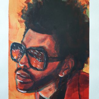 The Weeknd painting – signed original acrylic portrait, one-of-a-kind artwork.