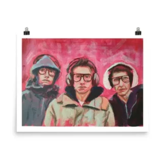 Beastie Boys art print and poster titled 'Three MCs and No DJ' by Bart Carels – bold hip hop wall art inspired by classic rap culture