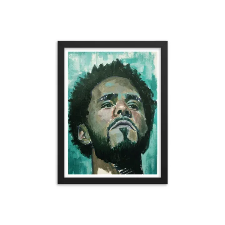 Studio Bart Carels J. Cole Framed poster - J Cole Art Print - Hip Hop Gift - Rapper Wall Art - Rap Decor