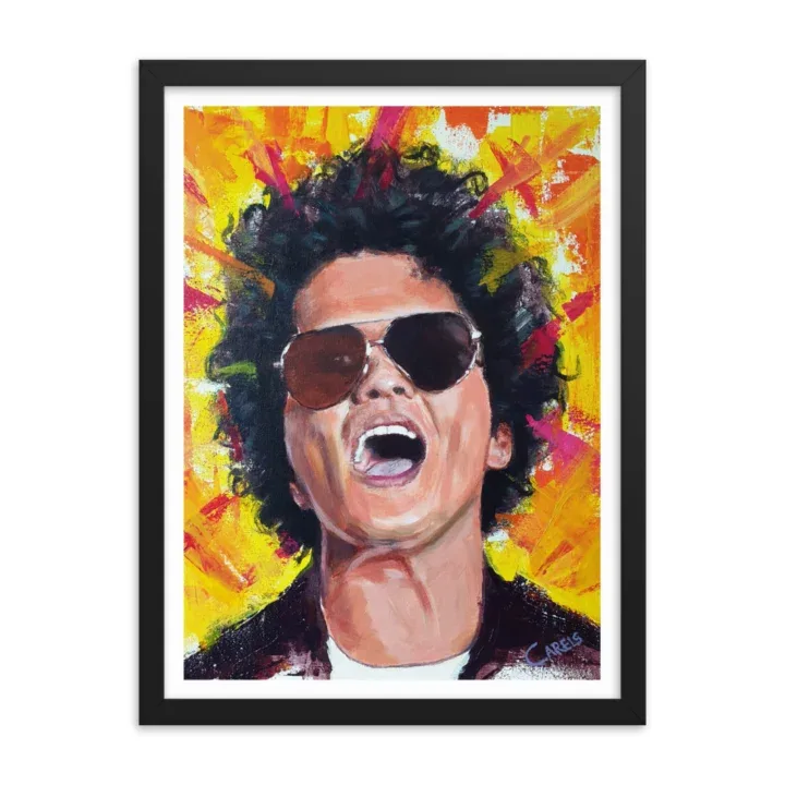 Bruno Mars Framed poster - Bruno Mars Art Print - Bruno Mars Gift- Bruno Mars Decor - Pop Music Wall Art - Image 3
