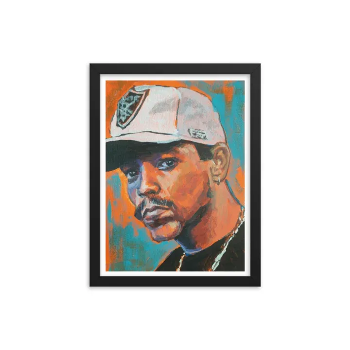 Studio Bart Carels Ice-T Framed poster - Ice T Art Print - Ice-T Painting - Hip Hop Gift - Hip Hop Poster - Rap Wall Decor - Rapper Wall Art