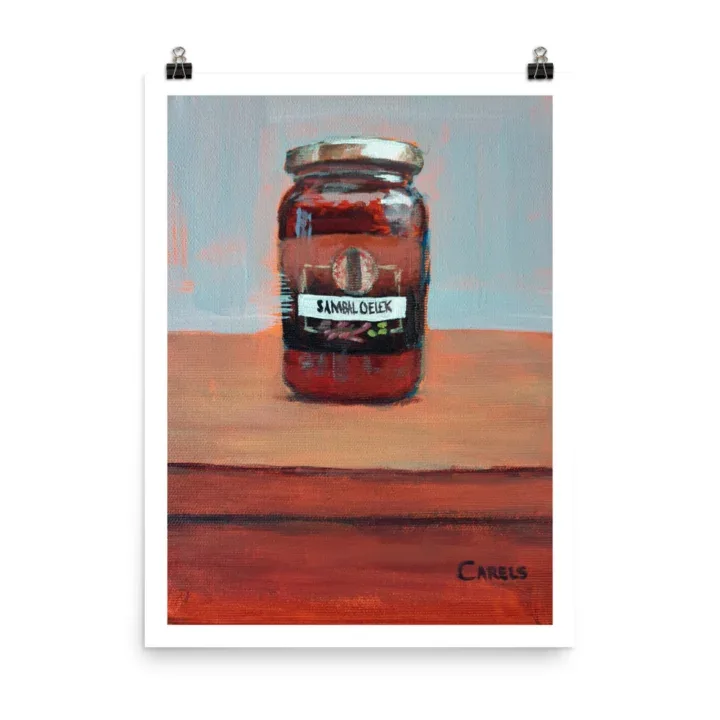sambal oelek kitchen poster – spicy Indo food wall art by Bart Carels