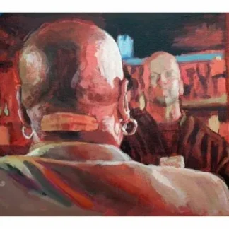 Original Pulp Fiction painting 'Pride Only Hurts, It Never Helps' by Bart Carels, capturing cinematic tension and raw energy.